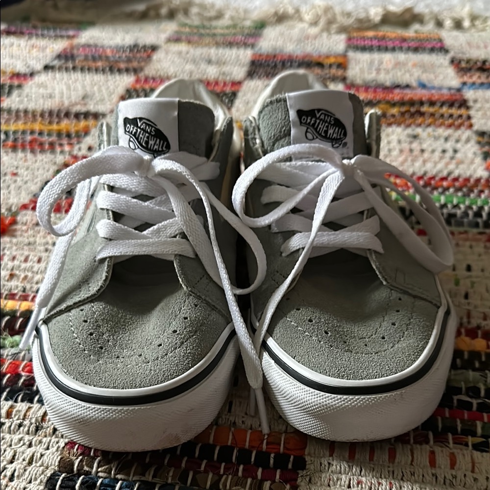 Sage green and cream vans